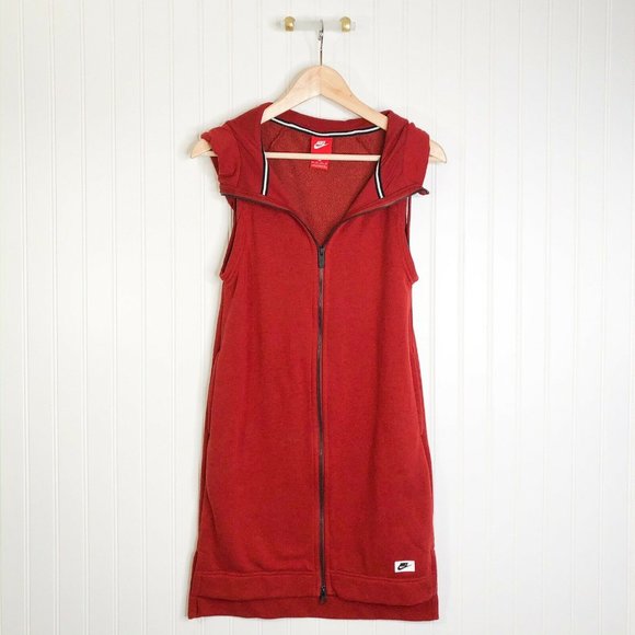 NIKE Xs Vest Dress Hooded Sportswear Tank Red - Picture 3 of 5